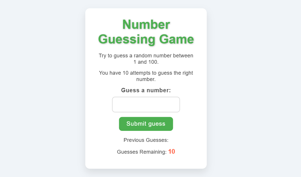 Number Guess Game